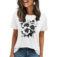thumbnail image 2 of Women's Tops Short Sleeve Under $5 Summer Printed Short Sleeved T-shirt, 2 of 4