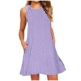 thumbnail image 1 of FAIWAD Robe Débardeur d'Été à Oeillets pour Femmes Sans Manches à Cordon, Fluide, Robe de Plage Décontractée, Mini-Robe de Plage, 1 of 6
