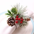 thumbnail image 4 of Juego de 6 Servilleteros con Agujas de Pino, Bayas, Navidad, AccióN de Gracias, DíA Festivo, RúStico, Granja, Servilleteros, Soportes, 4 of 7