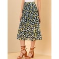 thumbnail image 4 of Falda Estampado de Girasol de Gasa Allegra K Negro XL, 4 of 6