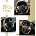 thumbnail image 4 of Sport Leather Steering Wheel Cover 14 1/2 inch to 15 inch Universal, Padded Soft Grip Breathable for Car Truck SUV Jeep, Anti Slip Odorless Black and Gray, 4 of 10