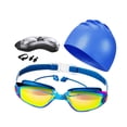 thumbnail image 2 of Juego de 5 piezas de gafas y gorro de natación para hombres, mujeres y adultos. Gafas de natación para piscina. Azul, 2 of 8