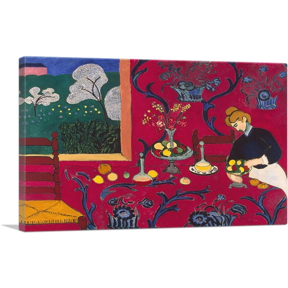 ARTCANVAS Harmony in Red 1908 Canvas Art Print by Henri Matisse - Size: 26" x 18" (1.50" Deep)