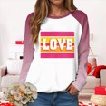 thumbnail image 4 of HCNTES Womens Girls Valentines Long Sleeve Love Heart Print T-Shirt Top Spring Casual Fashion Round Neck Sweatshirt Pullover Comfortable Leisure Wear(A-Yellow,XL), 4 of 9
