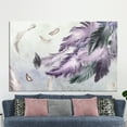 thumbnail image 2 of Purple And Gray Feather Painting, Canvas Decor, Large Canvas, Printed Canvas, Purple Canvas Gift, Modern Canvas Gift, Soft Tones Artwork, Canvas Wall Decor - Natural Framed, 2 of 9