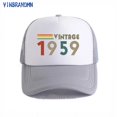 thumbnail image 4 of Nuevo verano 50s Vintage 1959 gorra de béisbol hombres Retro nacido en 1959 en sombrero casual Navidad cumpleaños regalo de moda de gorros de Hip Hop, 4 of 4