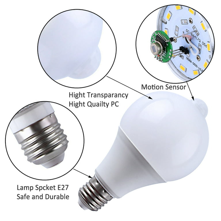 2 PACK - E27 Auto Light Sensor Bulb Energy Saver Dusk to Dawn Lamp Indoor/Outdoor 9W , Warm Colour/ Natural Cool Colour, 3000K/ 4000K/6000K -