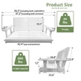 thumbnail image 3 of Fortune Candy Wooden Porch Swing 2-Seater with Cup Holders and Chains, Heavy Duty 880 lbs, White, 3 of 8