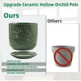 thumbnail image 4 of BUYMAX 5+6 inch Green Ceramic Orchid Pot with Holes, Indoor/Outdoor Plant Pot with Drainage Holes and Tray, Promotes Air Circulation and Drainage, 4 of 8