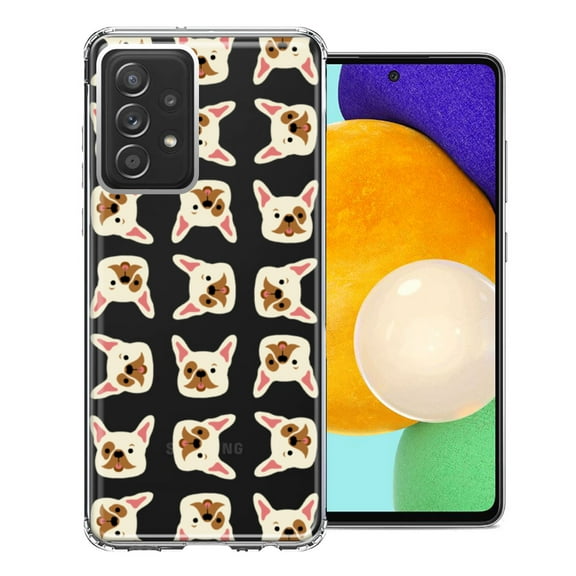 MUNDAZE For Samsung Galaxy A72 Frenchie Bulldog Polkadots Design Double Layer Phone Case Cover