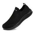 thumbnail image 6 of CAICJ98 Men's Slip On Shoes Lightweight Breathable Casual Shoes Knit Walking Shoes Anti-Slip Sneakers Men Black,10.5, 6 of 6