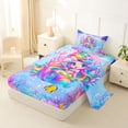 thumbnail image 2 of Erosebridal Watercolor Cartoon Mermaid Twin Sheet Sets,Ocean Animals Bedding For Girls Kids 3-Piece, 2 of 6