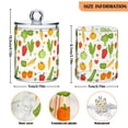thumbnail image 5 of Yayeee 2 Pack Qtip Holder Bathroom Cotton Swab Canister with Lid Clear Dispenser Set, White Vegetables Pattern, 5 of 6