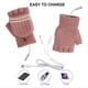thumbnail image 4 of Guantes con CalefaccióN USB para Hombres y Mujeres, Guantes Sin Dedos con CalefaccióN Reversibles de Invierno para Escribir y Usar en Exteriores (Rosa), 4 of 7
