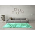 thumbnail image 3 of Ahgly Company Indoor Rectangle Abstract Turquoise Blue Modern Area Rugs, 2' x 5', 3 of 4