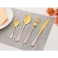 thumbnail image 5 of REGALWOVEN 4 Pieces Flatware Set, Stainless Steel Silverware with Knife, Cutlery Set, Serving Utensils Set for Kitchen Eating Tableware Pink 4, 5 of 6