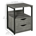 thumbnail image 3 of HOMCOM Industrial End Table with 2 Drawers, Accent Side Table with Shelf, 3 of 10