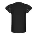 thumbnail image 6 of THDHVS Toddler Summer T-shirts,Summer Casual Tops for Kids,Girls' Summer T Shirts Crewneck Solid Color Flounce Short Sleeve Cute Casual Tops Black 3-4 Years, 6 of 7