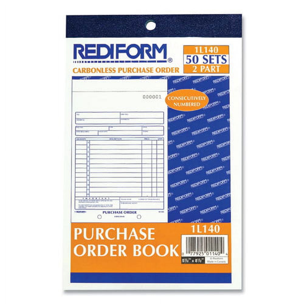 Purchase Order Book, Bottom Punch, Two-Part Carbonless, 5.5 X 7.88, 1/page, 50 Forms | Bundle of 2 Each