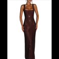 thumbnail image 3 of Vestidos de Fiesta de Sirena con Lentejuelas Brillantes, Tirantes Finos, Escote Cuadrado, Tubo, Formales, para Fiestas de Noche y Clubes Color Café L, 3 of 9