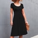 thumbnail image 4 of Vestido de color puro,Vestido de mujer Vestido delgado con cuello redondo de color puro Vestido midi Rendimiento de primer nivel, 4 of 8
