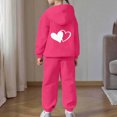 thumbnail image 4 of JAJAHO Girls Sweatsuit 2 Piece Outfits Heart Printed Long Sleeve Hoodie And Sweatpants Jogger Set For Kids 2-13Y, 4 of 6