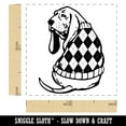 thumbnail image 2 of Basset Hound Dog in Argyle Sweater Self-Inking Rubber Stamp Ink Stamper - Purple Ink - Small 1 Inch, 2 of 7