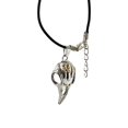 thumbnail image 2 of Bellatrix Lestrange Bird Skull Silver Pendant Necklace Harry Potter Leather Rope, 2 of 2