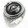 thumbnail image 2 of HOOUN Vintage Angel's Eye Ring Stainless Steel Men's All Seeing God Eye Biker Ring-13, 2 of 5
