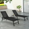thumbnail image 4 of Gymax 3pcs Patio Chaise Lounge Set Aluminum Recliner Chair Table Outdoor, 4 of 10