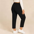 thumbnail image 6 of Plus Size Womens Cotton Pants Joggers Leisure Sports Workout Solid Color Elastic Waist Sports Casual Pants with Side Pockets Size L-5XL, 6 of 9