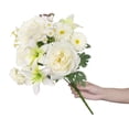 thumbnail image 3 of 18-inch Artificial Silk White Roses & Lily Mixed Summer Bouquet, for Indoor Use, by Mainstays, 3 of 8