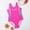 Hot Pink, variant on ibiyuan Teen Girl Period Swimsuits Ruffle Beach Skirt Bathing Suit Drawstring Cutout Girls Swimsuit Cover Up Hawaiian Stretchy Upf 50 Girl's Swimwear