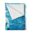 thumbnail image 2 of Bear Soft Flannel Fleece Throw Blanket, Arctic Polar Bear Dipping into Water Swimming Ursus Maritimus Underwater View, Cozy Plush for Indoor and Outdoor Use, 70" x 90", Blue Pale Blue, by Ambesonne, 2 of 5
