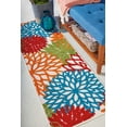 thumbnail image 1 of Nourison 2' x 6' Green Floral Outdoor Rug, 1 of 5