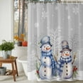 thumbnail image 3 of Christmas Snowflake Shower Curtains for Bathroom, Snowman Waterproof Fabric Shower Curtain for Bathroom Bathtub Decoration, Machine Washable, 36"x72", 3 of 9