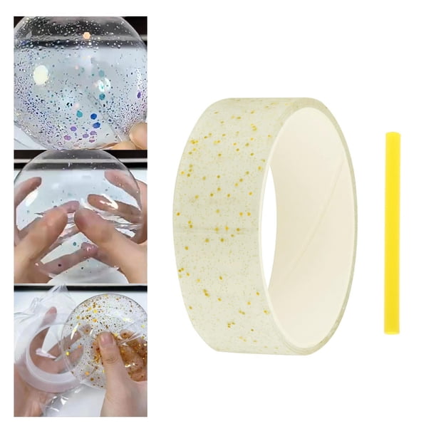 Nano cinta transparente con , burbujas de soplado, globos, cintas adhesivas fuertes, tiras, cinta de montaje de imagen interesante, cinta de 1mx3cmx1mm Amarillo Soledad Cintas para manualidades