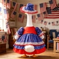 thumbnail image 2 of AZXY 23" Porch Goose Outfit, 4th of July Patriotic Clothes for Cement & Plastic Goose Statue, Independence Day Decor with Firework Lace Dress & Hat, Large Goose Costume for Yard Patio Desk, 2 of 9