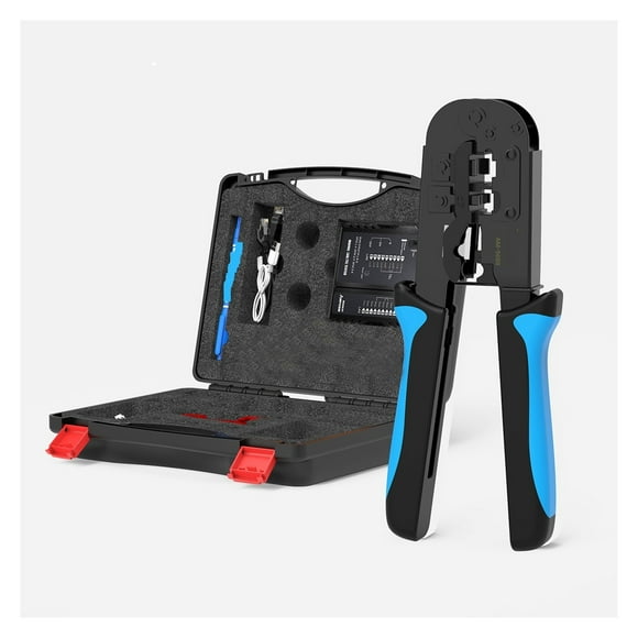 Network Tool Kit, Lan Tester RJ45 Crimper Cat6 Connectors RJ11 Punch Down Tool Wire Stripper Pliers Ethernet Cable ,Multi Function