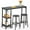Black, variant on Noelse 3 Piece Bar Table Set for 2, Bar Table with Stools and 2 Storage Shelves, with Glass Rack, Small Kitchen Table for Dining Room, Living Room, Rustic Brown