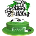 thumbnail image 4 of Advancent Primeros de la magdalena del fútbol de la mano de obra fina para las decoraciones de la fiesta de cumpleaños sean Kits de decoración para fiestas Negro Verde, 1 unidad 8.6 pulgadas, 4 of 5
