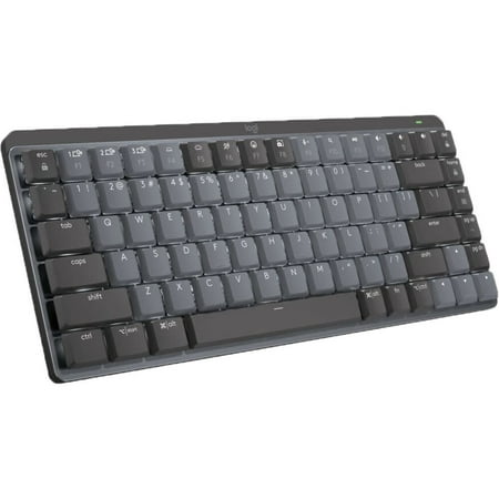 Logitech - MX Mechanical Mini Compact Wireless Mechanical Clicky Switch Keyboard for Windows/macOS with Backlit Keys - Graphite