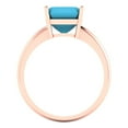 thumbnail image 4 of Clara Pucci 14K Rose Gold Solid Gold Turquoise Solitaire Anniversary Ring for Women - 2.5 cttw Asscher Cut, 4 of 8
