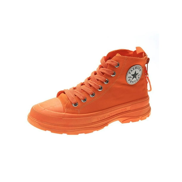 Daeful Daeful Womens Solid Color Canvas Shoes High Top Sneakers Trainers Casual Shoes Lace Up Walmart Com Walmart Com