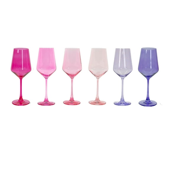 Colored Wine Glasses - Cotton Candy collection - Pink & Purple Ombre Set