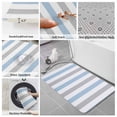 thumbnail image 6 of Light Blue Grey Stripe Bath Mat 3 Piece Bathroom Rug Set, Modern Farmhouse Vertical Striped Non Slip Bath Rug Contour Mat and Toilet Lid Cover, Absorbent Shower Mats Soft Bath Rugs and Mats Sets, 6 of 8