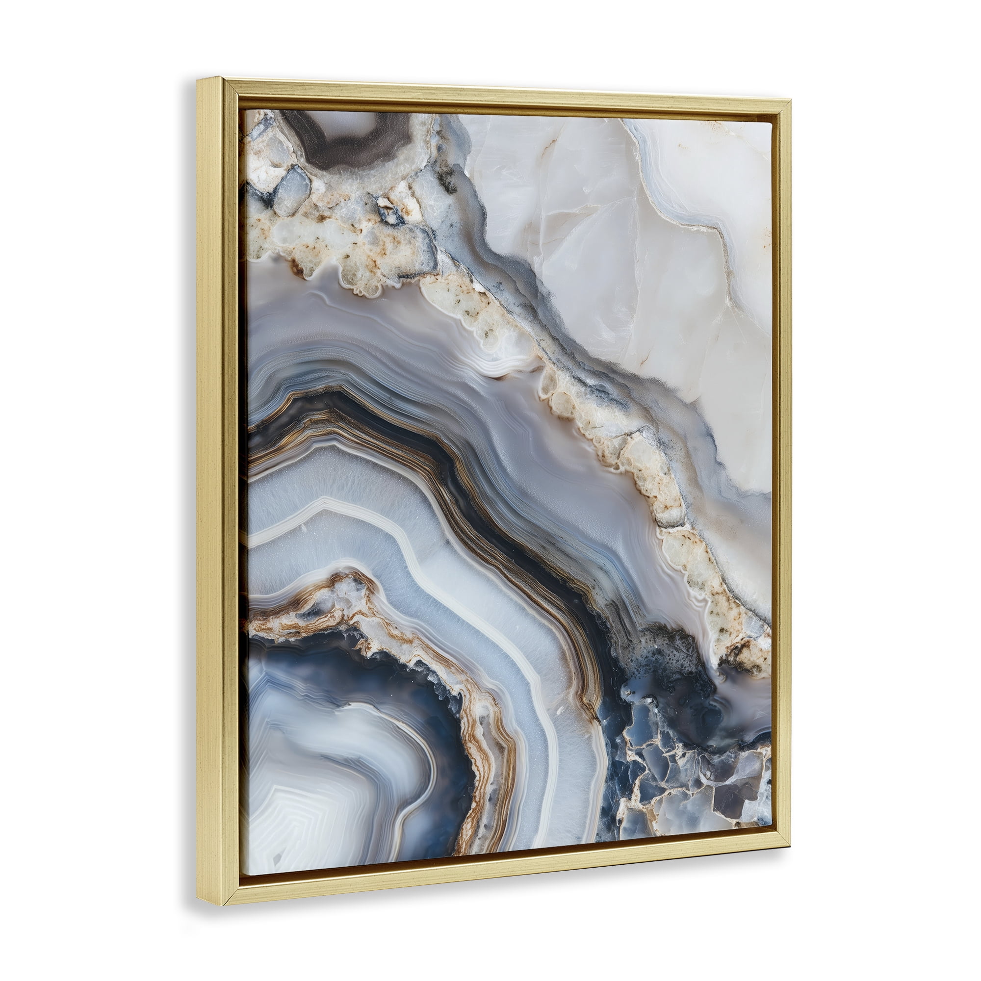 Stupell Industries Geode Gemstone Layers Gold Framed Floater Canvas Wall Art, design by Svetlana Aleynikova