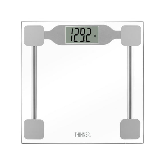 Thinner by    Scale for Body Weight, Digital Bathroom Scale in Clear Tempered Glass