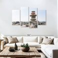 thumbnail image 3 of Elephant Stock Seaside Stone Stack Wall Art - Horizontal Multi Panel Canvas - Living Room Wall Decor - Wellness Multi Panel - Gray And Blue Decor - 75" x 48", 3 of 8