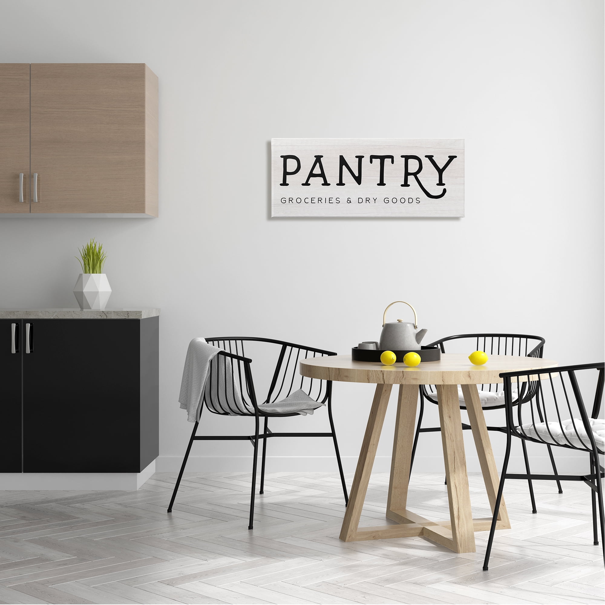 Stupell Industries Rustic Pantry Sign Text Groceries Dry Goods Canvas Wall Art, 30 x 13, Design by Daphne Polselli